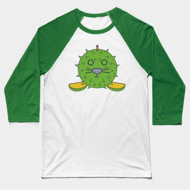 Kawaii Cute Durian Baby Seal Baseball T-Shirt by vystudio